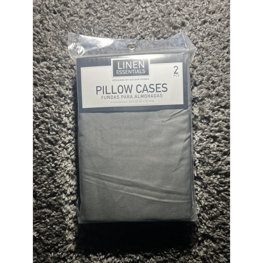 Linen Essentials, Two Piece‎ Pillowcases Grey Queen 20 X 30